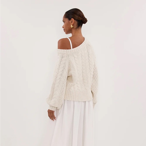 DISSH Ivory Off-the-Shoulder Sweater - Picture 2 of 2